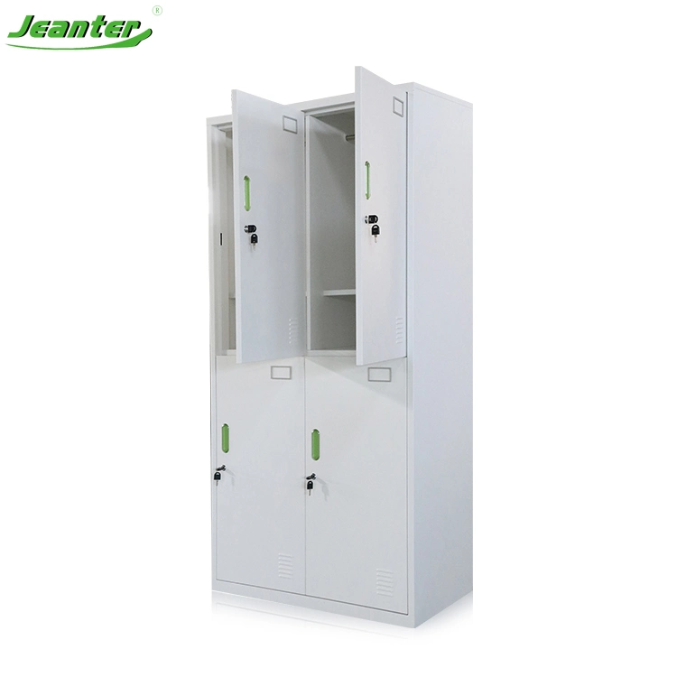 Four Doors Compartment Steel Almari Metal Wardrobe Storage Locker Clothes Cabinet