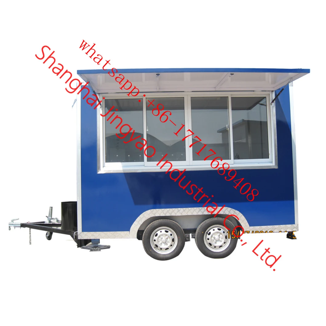 Round Corner Food Service Cart Mobile Fast Food Fiberglass Food Trailer for Sale Food Vending Trailer Moving Food Trailer Snacks Food Van Cart Food Kiosk Cart