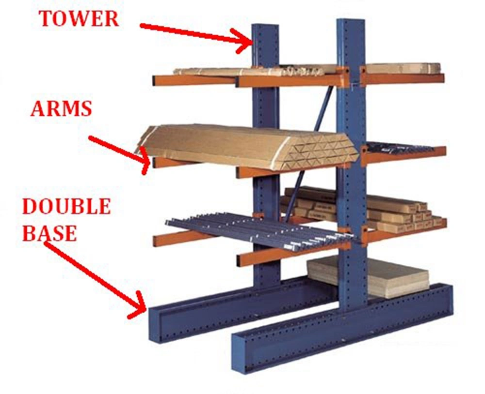 Steel Industrial Racking Warehouse Storage Plywood Heavy Duty Cantilever Racking