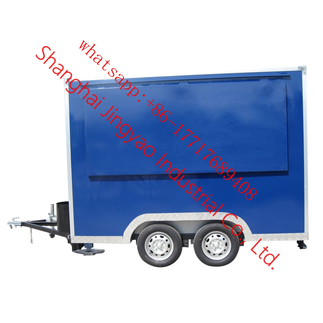 Round Corner Food Service Cart Mobile Fast Food Fiberglass Food Trailer for Sale Food Vending Trailer Moving Food Trailer Snacks Food Van Cart Food Kiosk Cart