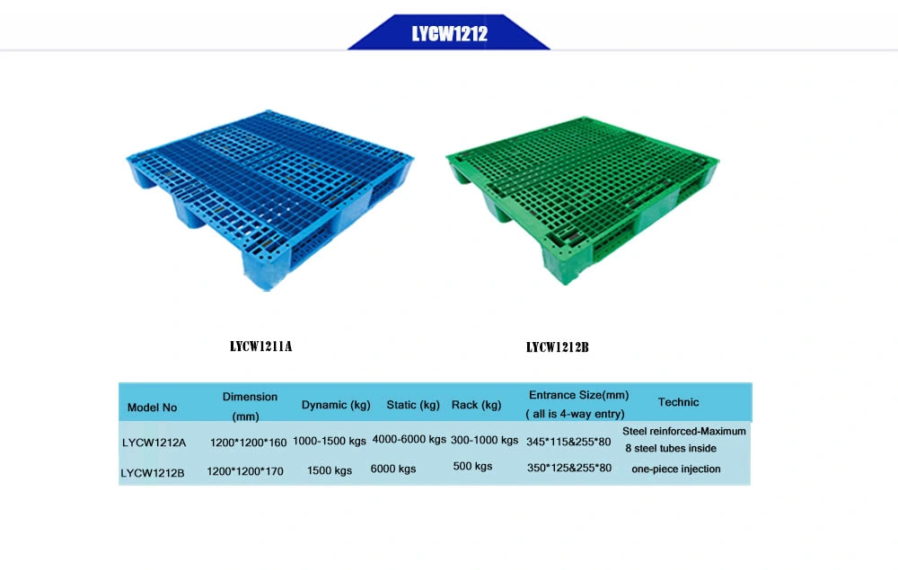 1200X1200mm Plastic Pallet for Racking, Plastic Stackable Pallet, 4-Way Heavy Dutry Pallet