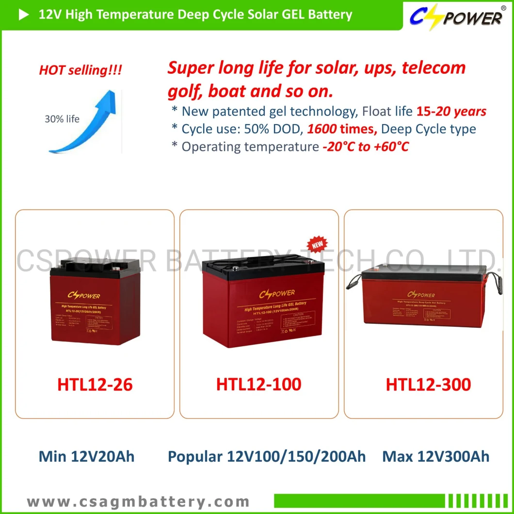 12V110ah Deep Cycle High-Temp Gel Battery Storage Solar UPS