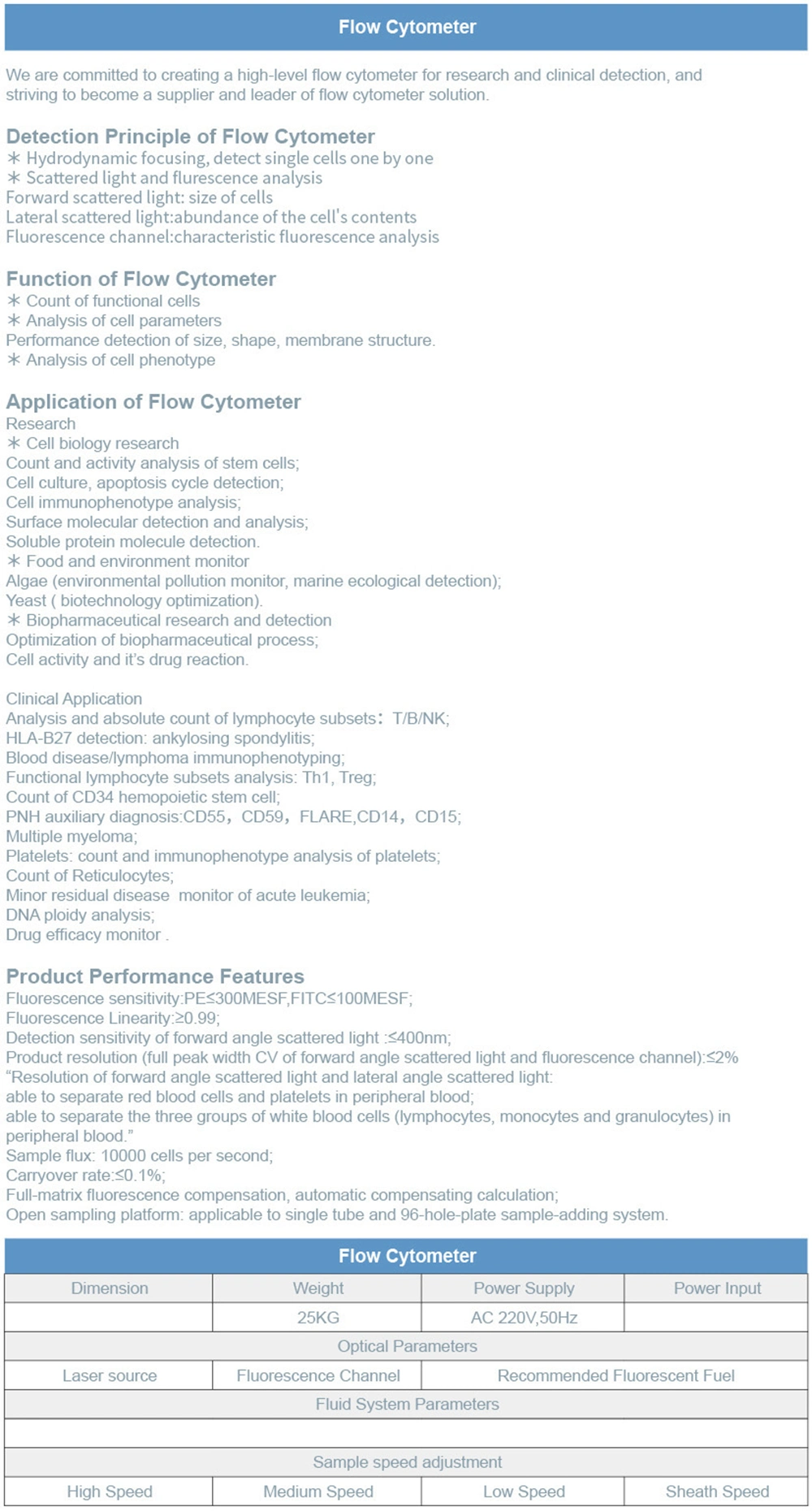 Fcm Flow Cytometry Analysis System Flow Cytometer