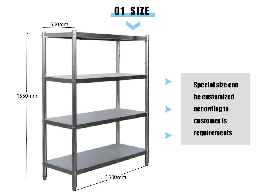 Customizable Kitchen Storage Rack Shelf Stainless Steel Adjustable Storage Rack