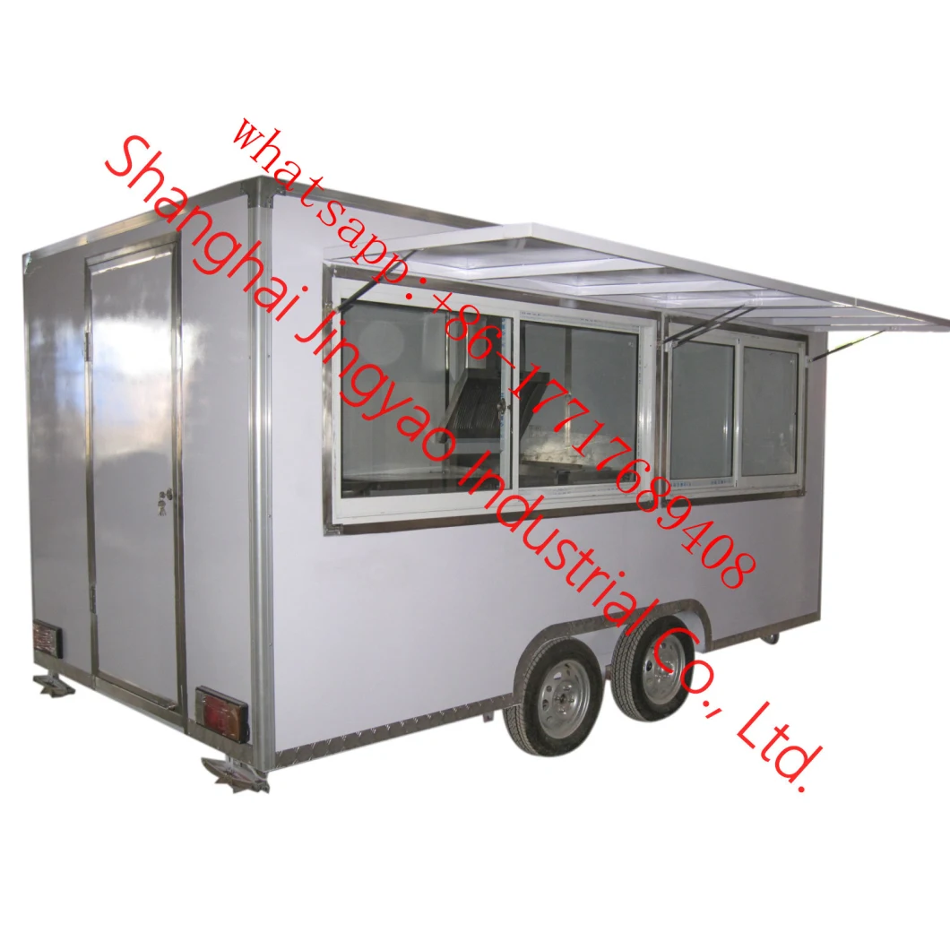 Round Corner Food Service Cart Mobile Fast Food Fiberglass Food Trailer for Sale Food Vending Trailer Moving Food Trailer Snacks Food Van Cart Food Kiosk Cart