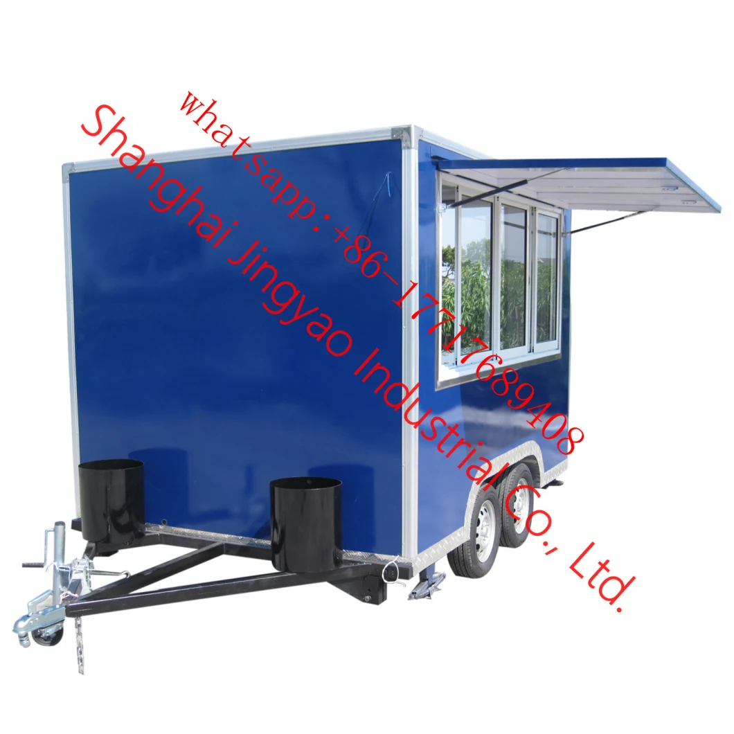 Round Corner Food Service Cart Mobile Fast Food Fiberglass Food Trailer for Sale Food Vending Trailer Moving Food Trailer Snacks Food Van Cart Food Kiosk Cart