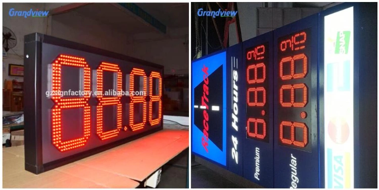 Waterproof Green Colour Price Sign Forgasstation Ledgasprice Display /Board/Screen