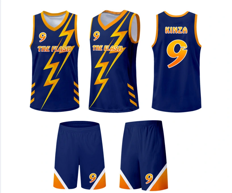 Wholesale Cheap Basketball Wear 100% Polyester Basketball Uniform Customized Reversible Basketball Jersey for Men