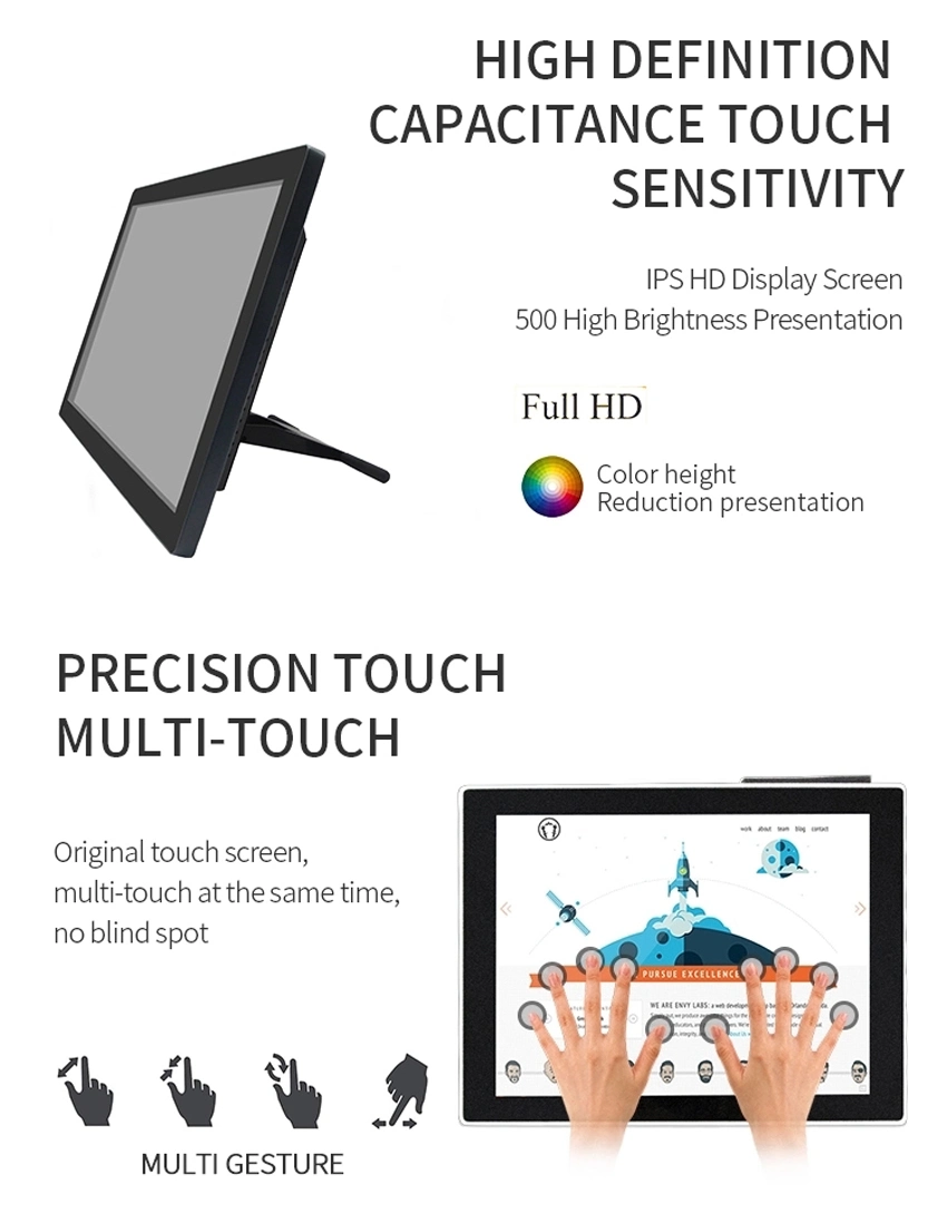 Open Frame Design 15.6 Inch All in One Panel PC Multi-Touch Displays Industrial Touch Monitor