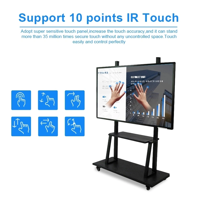 Multi Touch Screen 4K UHD Interactive Board Smart Board for Teaching