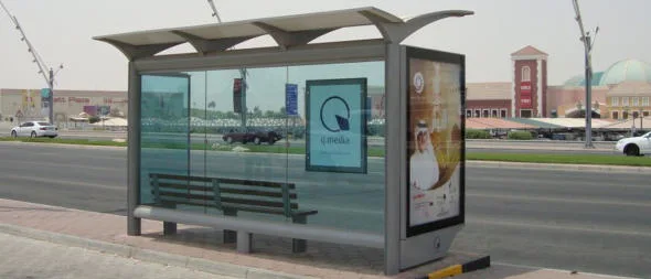 Outdoor Advertising Digital LED Display Bus Stop Shelter