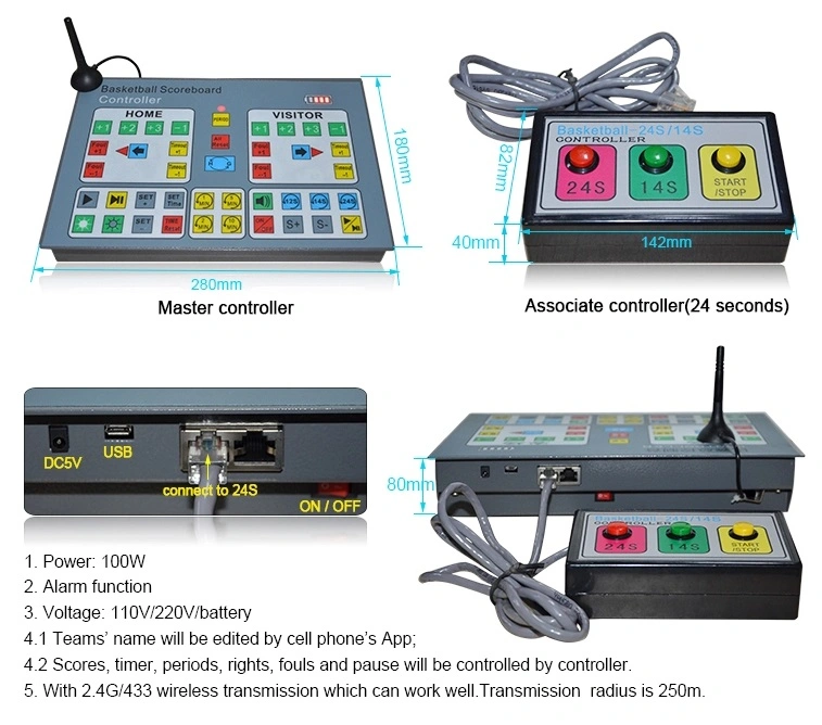 Small Model Digital Electronic Basketball Scoreboard with Team Name