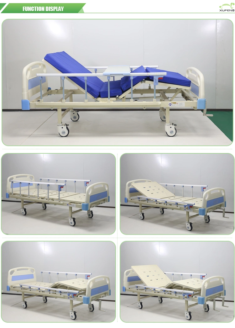 Manual Medical Bed Manual Nursing Bed Manual Patient Bed Mechanical Hospital Bed Semi Fowler Hospital Bed Two (2) Functions Crank Manual Hospital Bed Factory