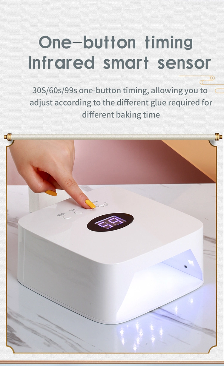 Match with Battery Shortage Remind Function, Fast Curing Gel Polish 54W Rechargeable LED Nail Lamp
