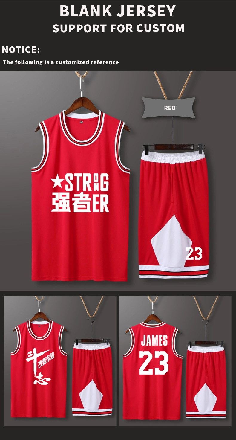 Wholesale Cheap Reversible Basketball Uniforms Red Digital Print Basketball Jerseys for Youth Adults