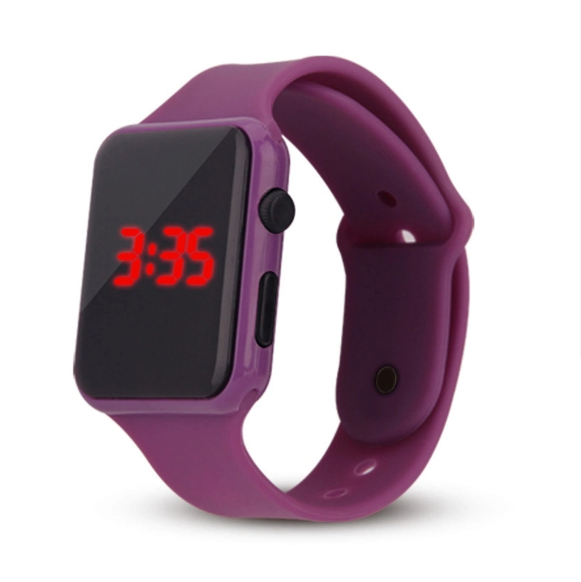LED Square Silicone Watch Children Electronic LED Students Adult Lovers Electronic Watch
