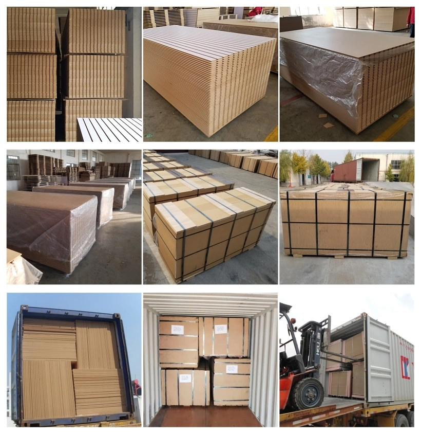Slatwall Panel Melamine Faced Grooved MDF Board/Display Board/Slotted MDF From China