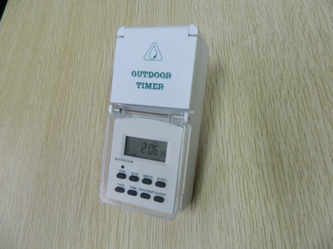 Germany France Plug IP44 Waterproof Daily and Weekly Program LCD Display Electronic Timer