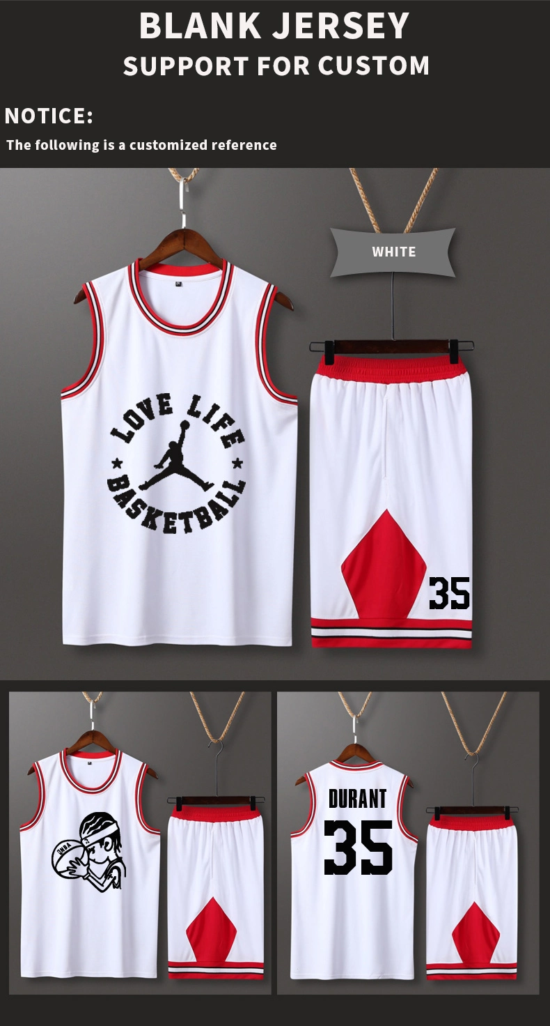 Wholesale Cheap Reversible Basketball Uniforms Red Digital Print Basketball Jerseys for Youth Adults