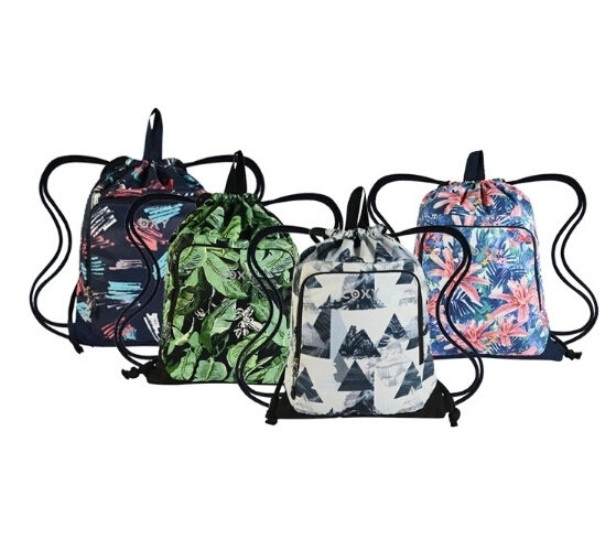 Fashion Printed Shoulder Sports Backpack Polyester Sports Drawstring Bags Multi-Functional Shoe Bags