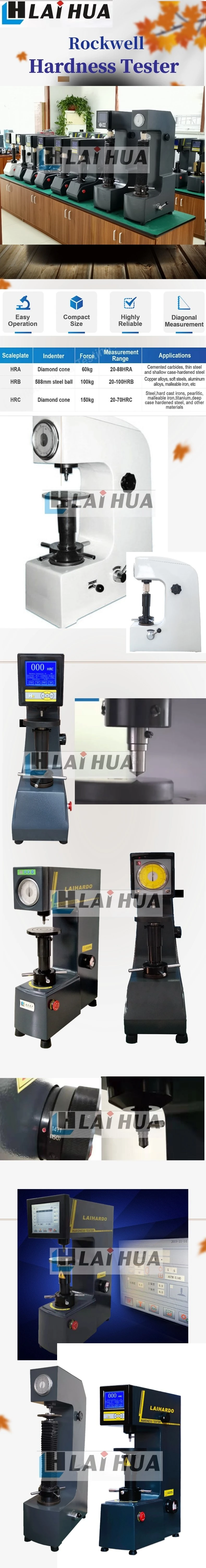 Price for Manual Digital Display Rockwell Hardness Tester Dial Display Rockwell Hardness Tester Price