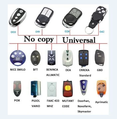 433MHz Wireless Remote Control Rolling Code Remote Control Universal Alarm Yet176