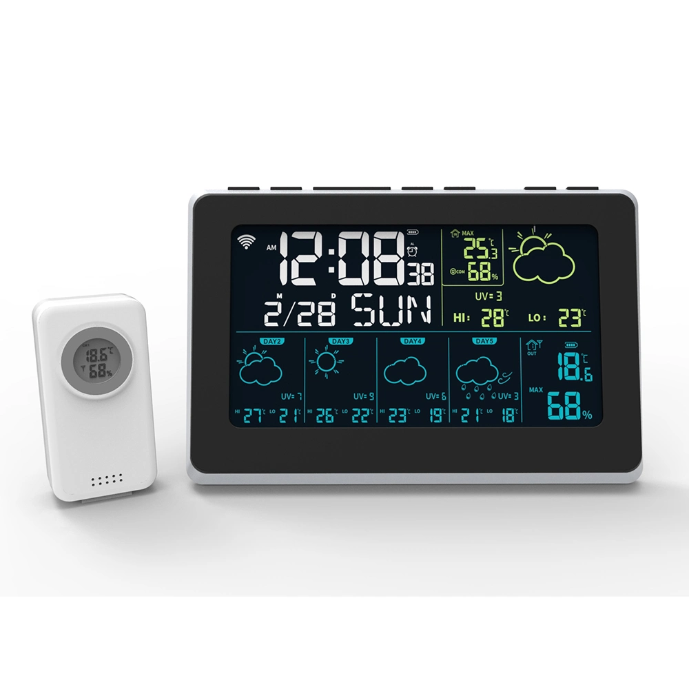 Tuya WiFi Thermometer Hygrometer Digital Wireless Weather Station Clock with RF 433