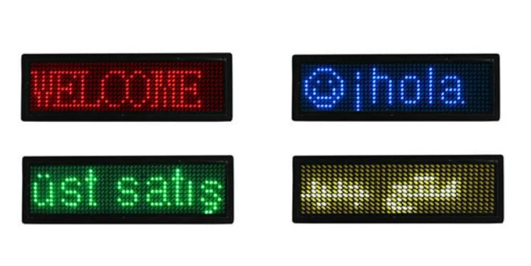 Small Digital Message LED Display Board Flashing Waiters Name Badge
