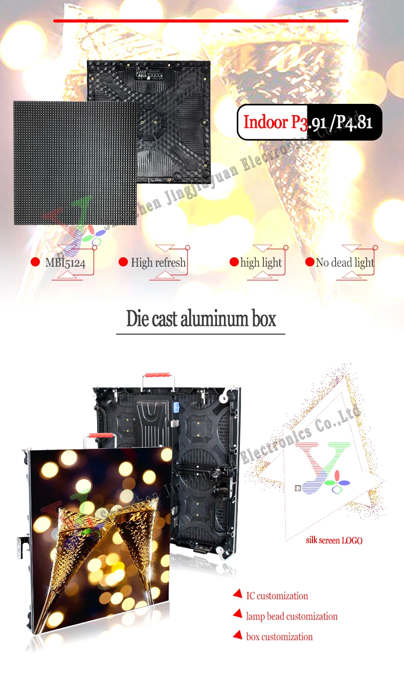 Die-Casting Aluminum Indoor P4.81 LED Board Display Rental Cabinet 500mm*1000mm
