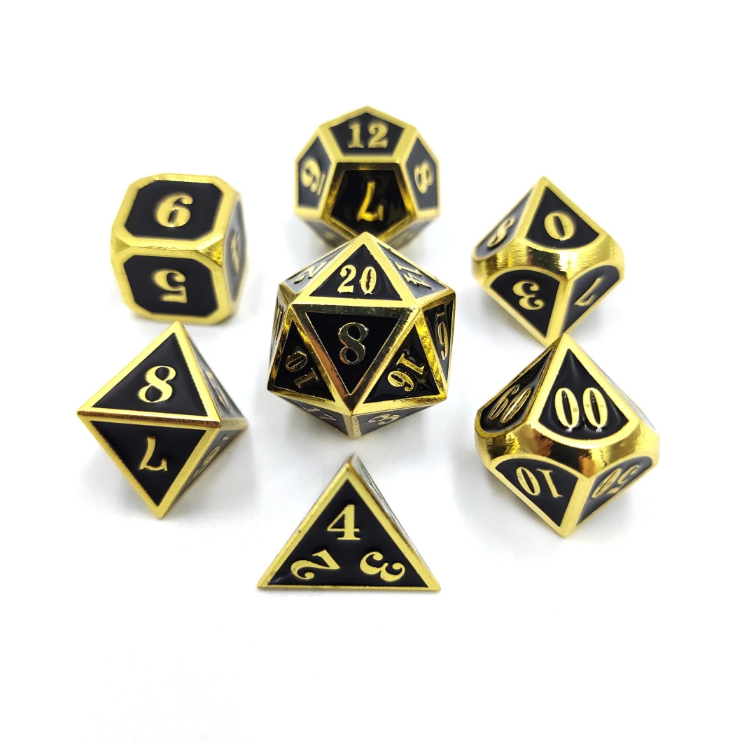 Custom Metal Polyhedral Dice Dnd Board Game Dice Set Family Funny Game Number Dice