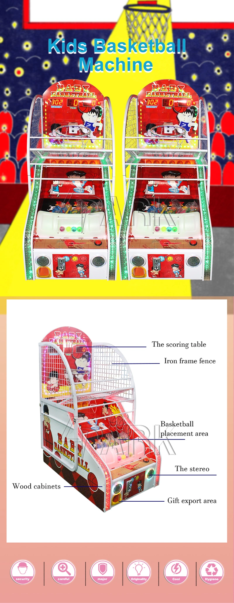 Rusia Hot Selling Indoor Sports Games Basketball Arcade Shot Ball Machine for Rental Price