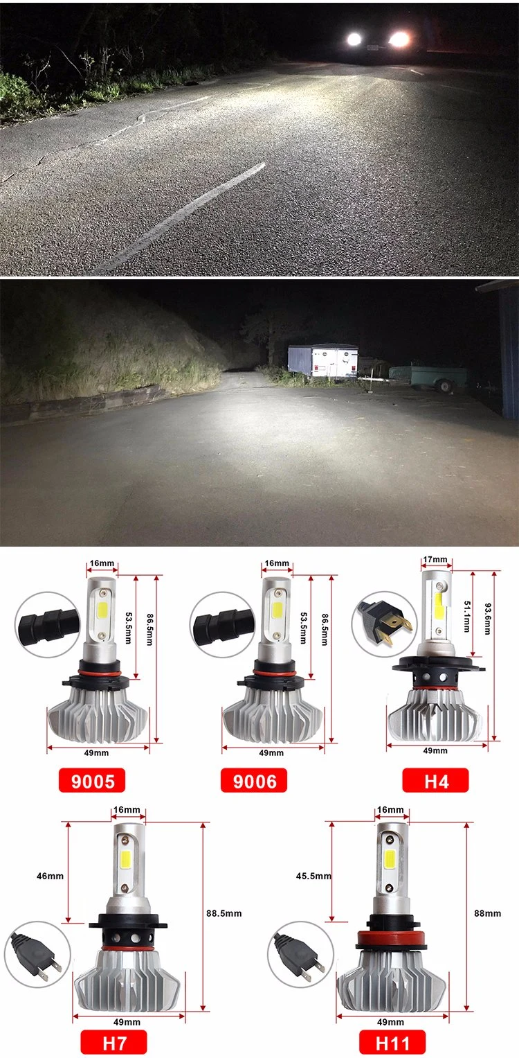 Auto LED Light Hot Sale C6 LED Headlight 8000lm COB Chip Car LED Headlight H11 6500K