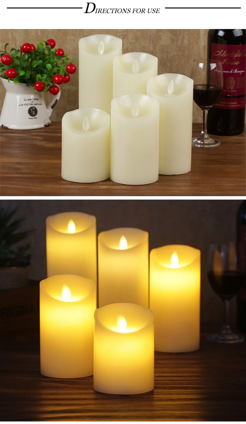 Electronic Moving Wick Flameless LED Candle with Timer