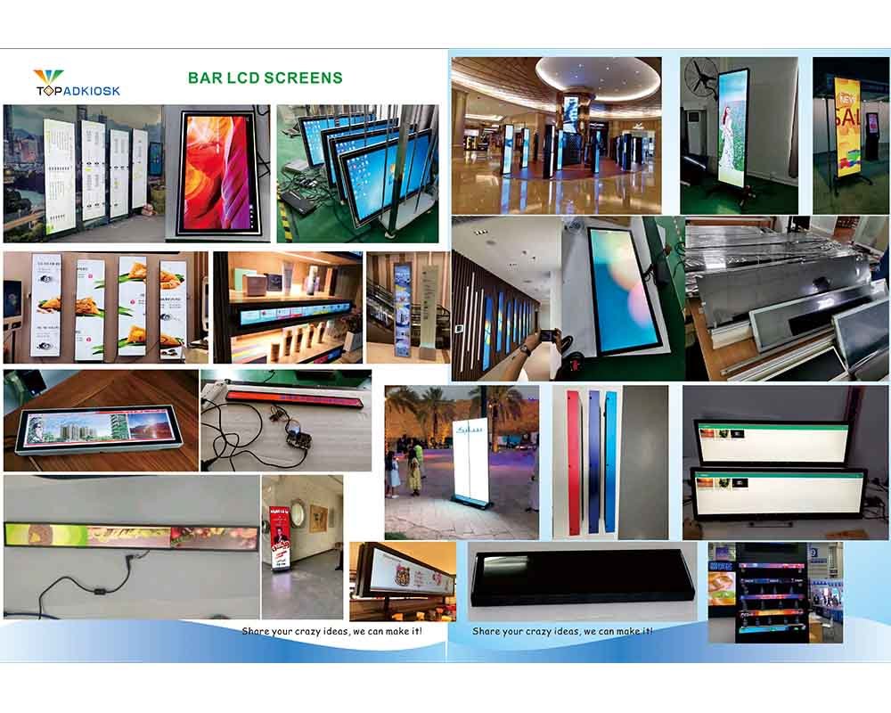Hot Selling Supermarket Shelf WiFi Display Board Vertical LCD Advertising Monitor Stretched LCD Display Monitor
