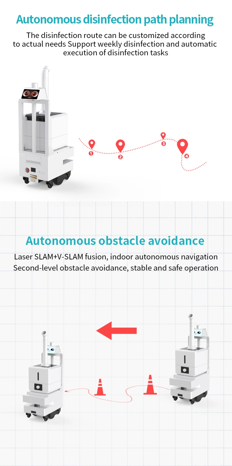 Spray Disinfection Robot Reeman Hospital Fog Sterilization Robot Autopilot Timed Disinfection Spray Robot for Hospital/Buildings