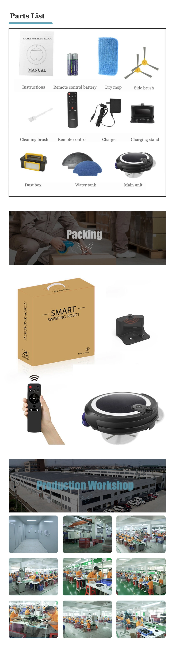 OEM New Arrival Smart Robot Vacuum Cleaner for Sweeping Sucking and Mopping Integration