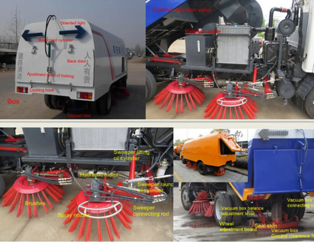 Dongfeng 145/153 4X2 Customized Vacuum Sweeping and Washing Equipment Street Cleaner Truck