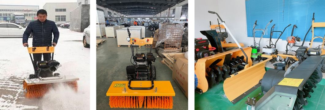 Competitive Price Outdoor Gas Power Sweeper Snow Plow Walk Behind Street Snow Sweeper for Sale
