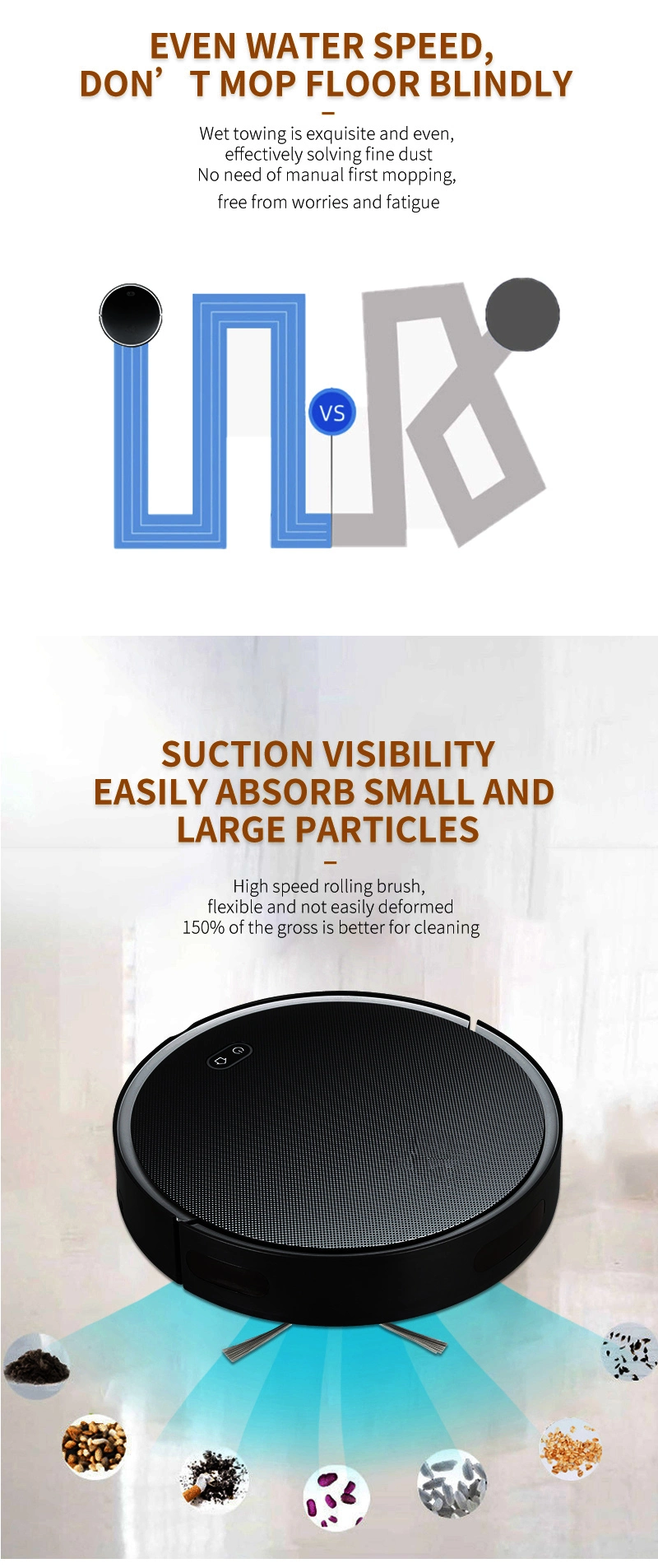 F8 Robot Vacuum Cleaner Hot Selling Magic 360 Mop Floor Cleaner Mop with Spin Bucket Hotel Floor Vacuum Sweeper Household Items Home Robot Vacuum Cleaner