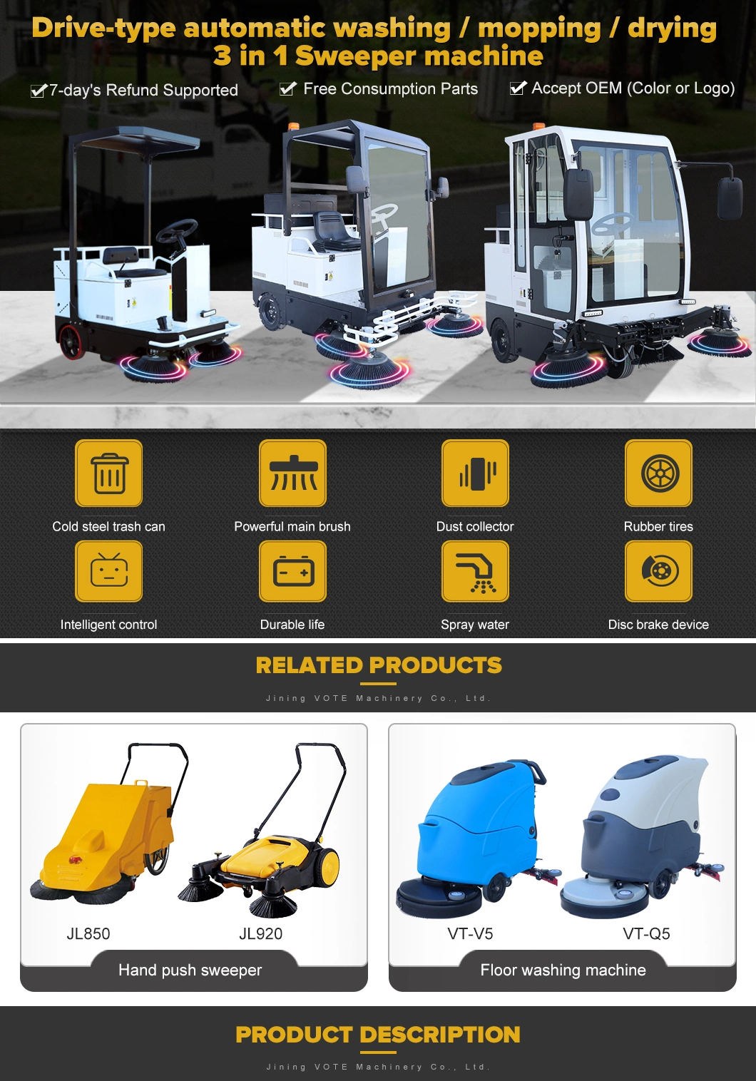 Factory Price Automatic Electric Robot Sweeper Car
