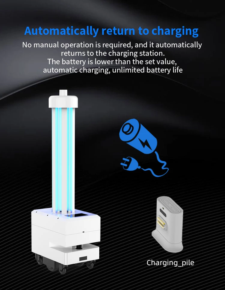 CE Approved Intelligent UV/UVC Disinfection and Light Sterilization Mini Robot Kill Virus for School Airport
