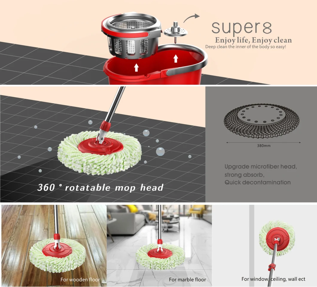 Magic Mop Spin Mop Cleaning Mop Cleaning Tools 360 Spin Mop Bucket Mop Floor Mop Microfiber Mop Easy Mop