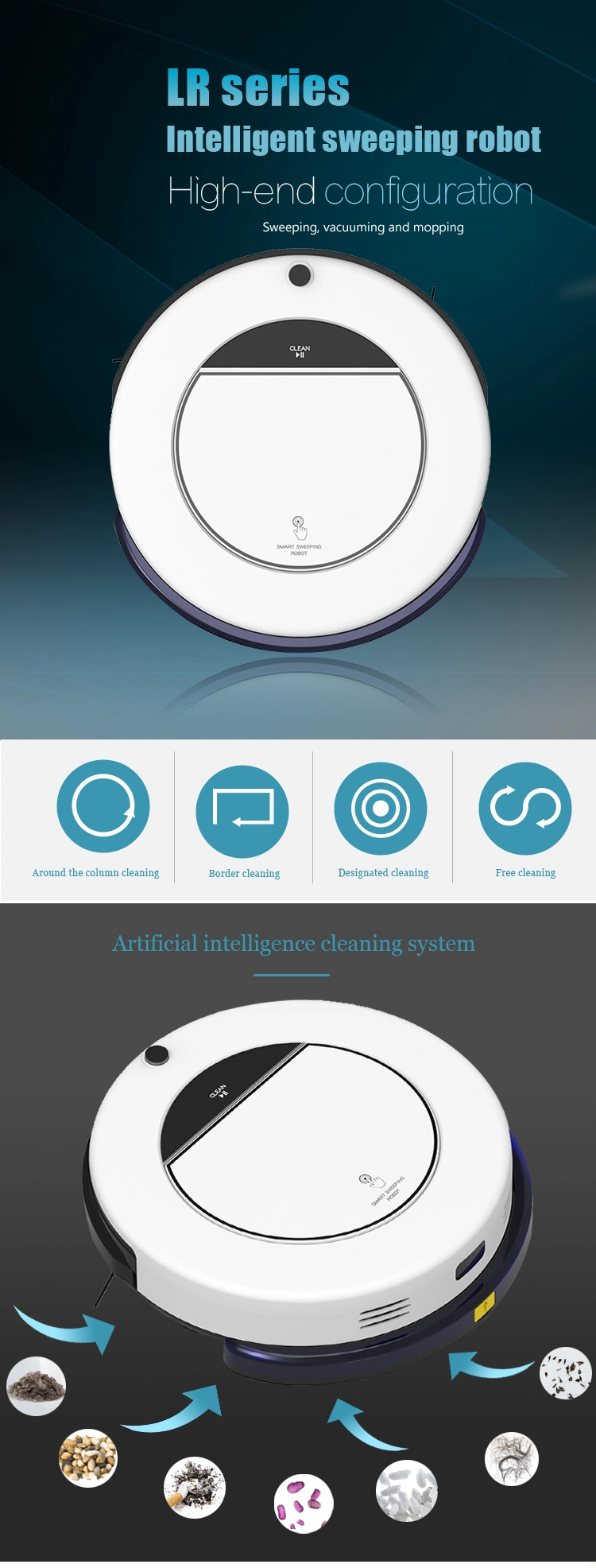 New Arrival Smart Robot Vacuum Cleaner with Sweeping Sucking and Mopping Integration