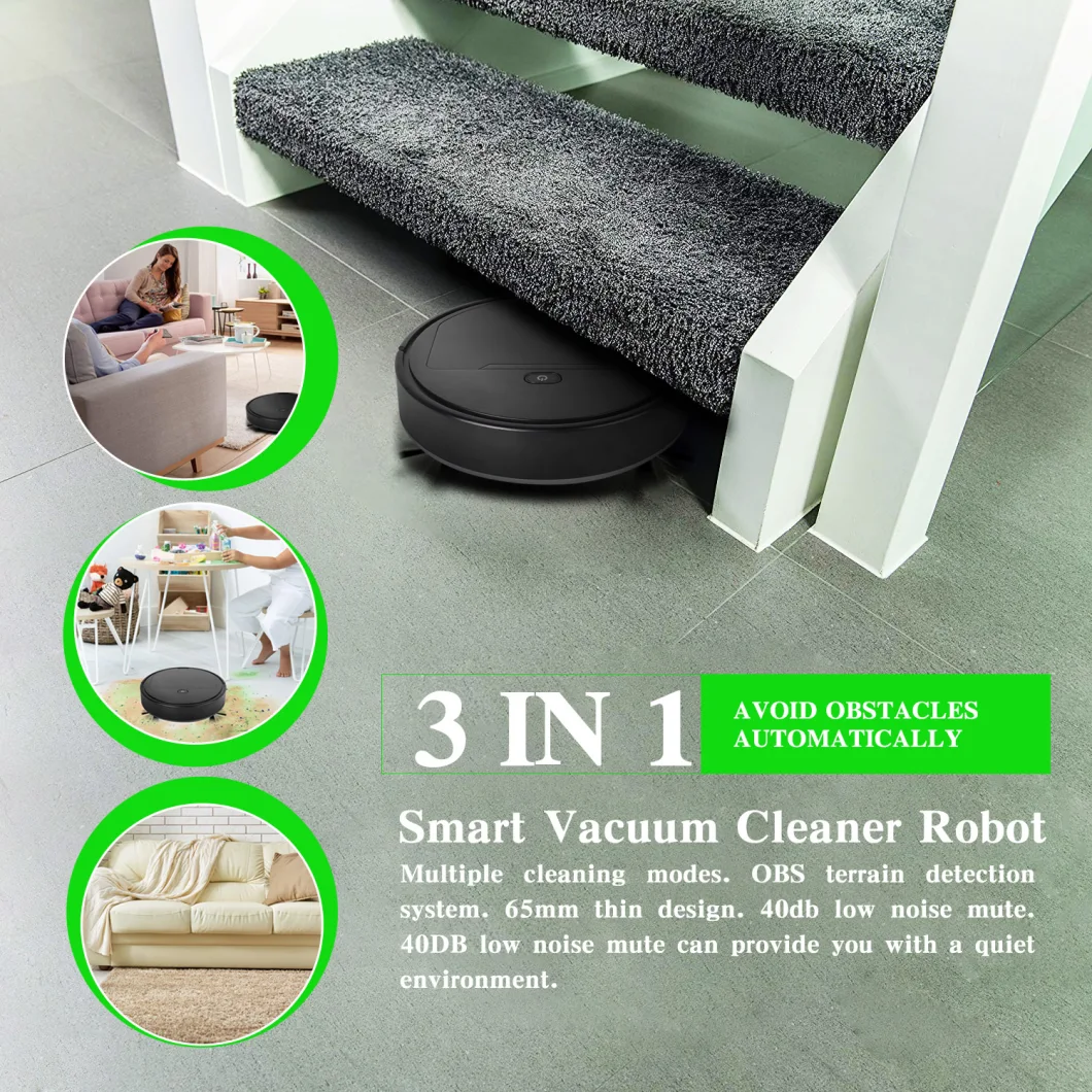 Robot Vacuum and Mop Sweeping Smart Vacuum Cleaner Sweep Automatic Cleaning Tool for Pet Hair/Carpets/ Hard Floors Clean