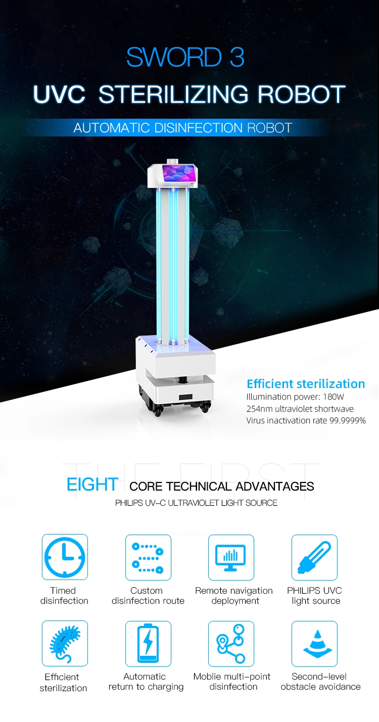 Hot Item Philips UV Lamp Disinfection Robot UV Lamp Disinfect Equipment UVC Robot for Hospital