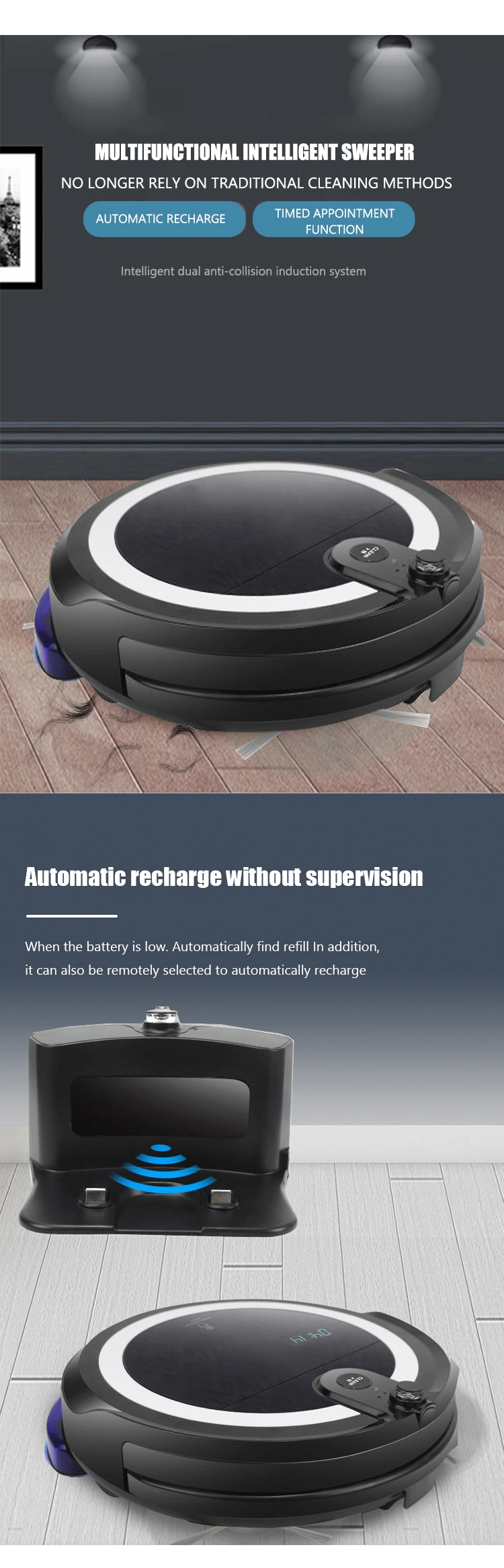 OEM New Arrival Smart Robot Vacuum Cleaner for Sweeping Sucking and Mopping Integration