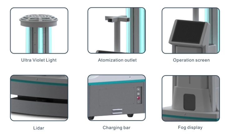 Mobile Sterilizing and Atomizing Sweeping UV Lamp Desinfection Robot