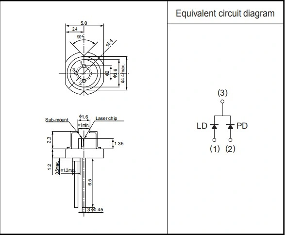 Rohm 780nm 5MW 5.6mm Laser Diode for Sweeping Robot