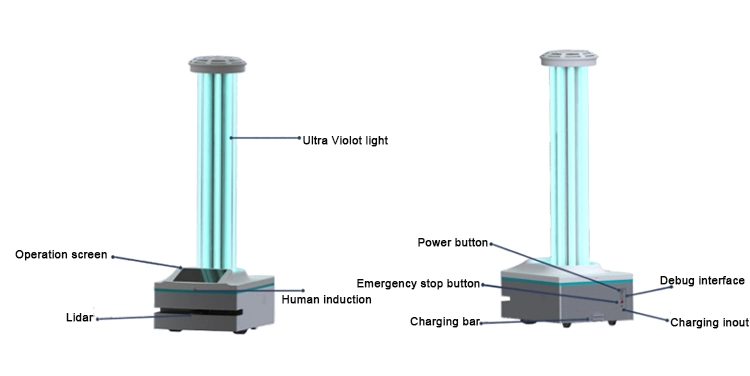 Mobile Sterilizing and Atomizing Sweeping UV Lamp Desinfection Robot