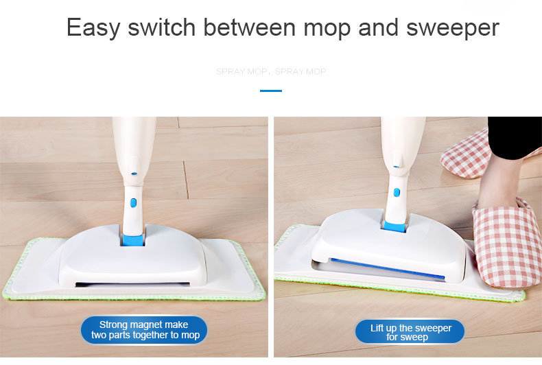 Boomjoy P10 TV Shopping Best-Seller Manual Indoor Sweeper 3 in 1 Microfiber Spray Mop
